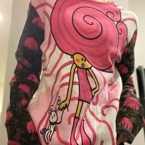 •Paramita Pink Lady and Dog Long Sleeve T-Shirt•